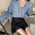 Set: Loose-fit Denim Shirt + Layered Skirt