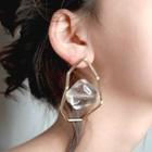 Faux Crystal Irregular Alloy Hoop Earring 1 Pair - As Shown In Figure - One Size
