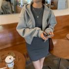 Zip Hoodie / Mini Sheath T-shirt Dress