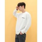 Letter-embroidered Colored Sweatshirt