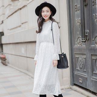 Lace Midi Long-sleeve Dress