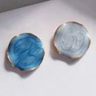 Non-matching Glaze Disc Earring S925 - Stud Earrings - 1 Pair - As Shown In Figure - One Size