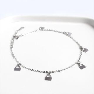 925 Sterling Silver Lock Bracelet Anklet - One Size