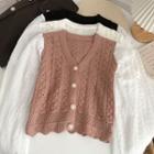 Long-sleeve Faux Pearl Knit Panel Blouse