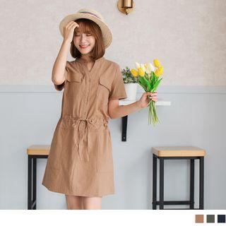 Short Sleeve Gather Waist Dress