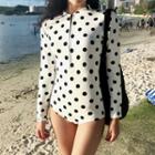 Dotted Long-sleeve Swimsuit