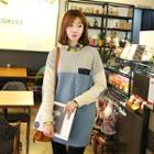 Wool Blend Color-block Sweater