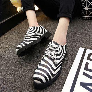Patterned Chunky Heel Oxfords