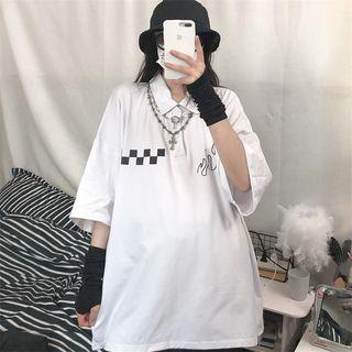 Short Sleeve Checkered Polo Shirt