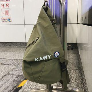Lettering Asymmetric Nylon Backpack