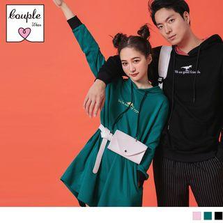 Letter Embroidered Hooded Dress