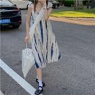 Tie Dye Oversized Tank Dress Blue - One Size