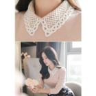 Lace-collar Slim-fit Knit Top