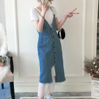 Strappy Jumper Denim Midi Dress