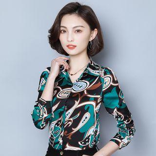 Print Satin Blouse