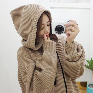 Plus Size Rib-knit Hoodie