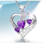 Sterling Silver Rhinestone Heart Pendant