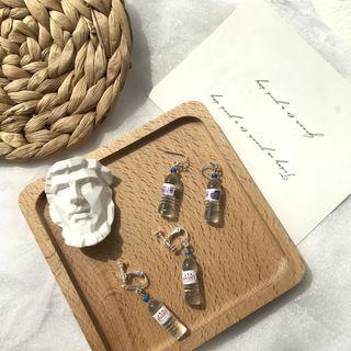 Miniature Bottled Water Dangle Earring