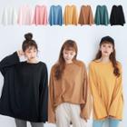 Long Sleeve Round Neck Loose-fit T-shirt