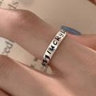 Engraved Ring Lettering - Silver - One Size