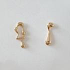 Non-matching Stud Earring 1 Pair - Gold - One Size