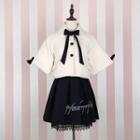 3/4-sleeve Bow Jacket / Pleated Skirt / Pleated Midi Skirt