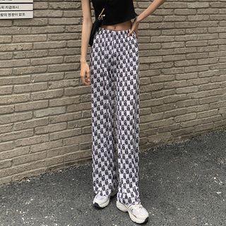 Pattered Straight Leg Pants