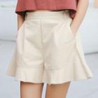 Frill Hem Wide Leg Shorts