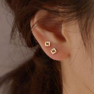 Square Sterling Silver Earring