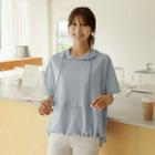 Drawcord-hem Dip-back Boxy Hoodie