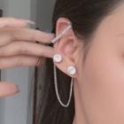 Non-matching Alloy Geometric Chained Earring