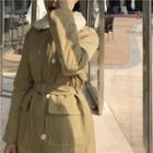 Furry Collar Tie-waist Jacket