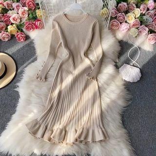 Button Detail Mermaid Knit Dress