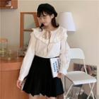 Bow Lace Collar Long-sleeved Shirt