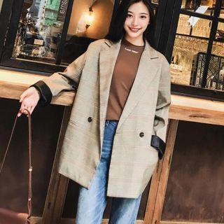 Loose-fit Plaid Blazer