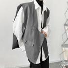 Asymmetrical Vest Gray - One Size