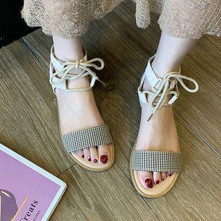 Patterned Strap Gladiator Flat Sandals