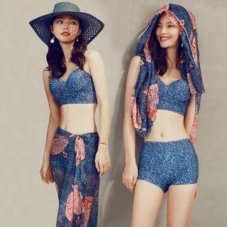 Set: Printed Bikini + Cover-up Skirt