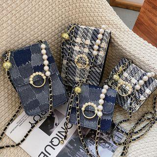 Faux Pearl Plaid Flap Mini Crossbody Bag (various Designs)