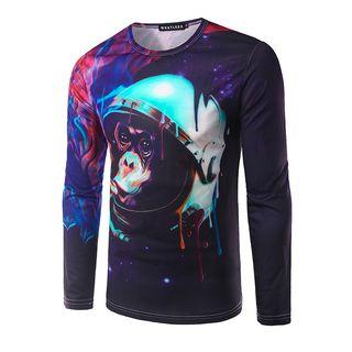 Monkey Print Long Sleeve T-shirt