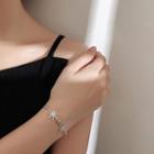 Rhinestone Star Pull String Bracelet Silver - One Size