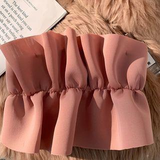 Frill Trim Tube Top Pink - One Size