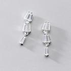 Rhinestone Sterling Silver Dangle Earring 1 Pair - S925 Silver - Silver - One Size