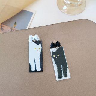 Bow Cat Resin Dangle Earring