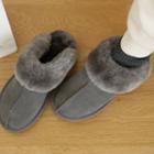 Faux-fur Lined Suede Slippers