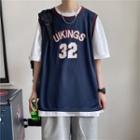 Numbering Tank Top / Elbow-sleeve Plain T-shirt