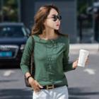 Long-sleeve Crew Neck Plain T-shirt