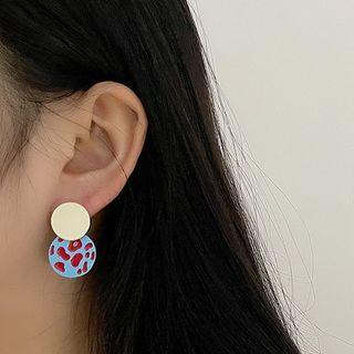 Leopard Print Disc Stud Earring