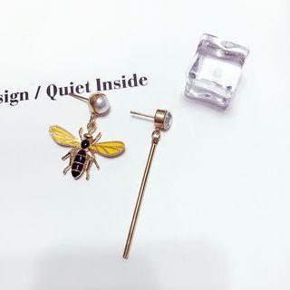 Bee Non-matching Drop Earring