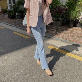 Light Washed Semi Boot-cut Jeans